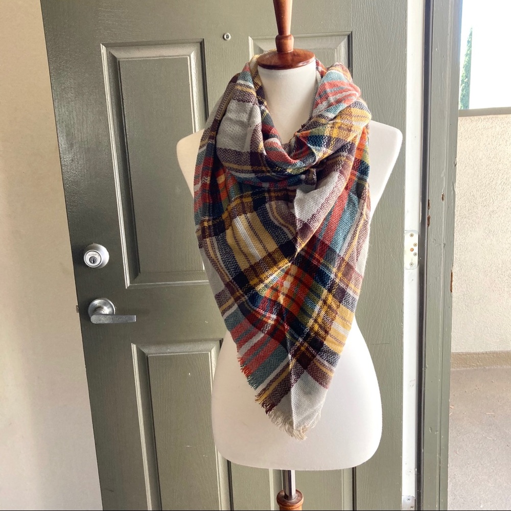 New Brown Plaid Cashmere Pashmina Scarf Shawl